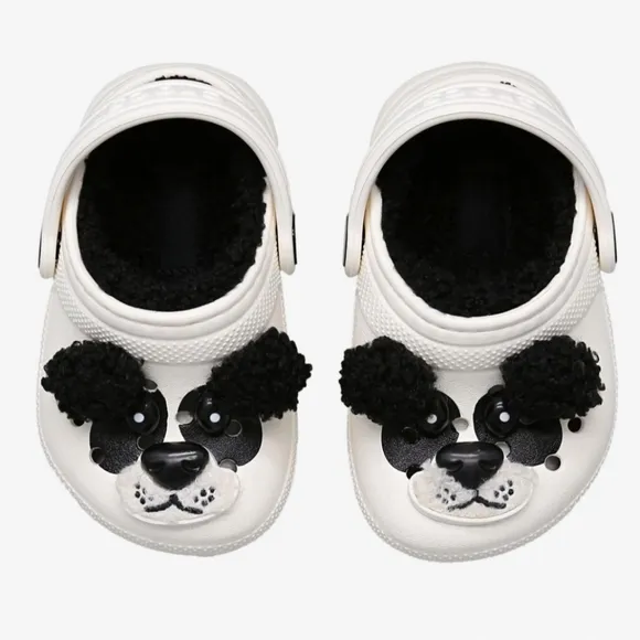 Crocs Kids Classic Lined Panda Crocs Slip-Ons Shoes -Unisex - C9