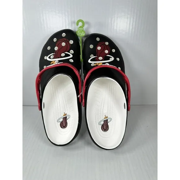 Crocs NBA Miami Heat Classic Clogs Mens Size 12 208861-001 Basketball NEW