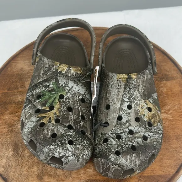 Crocs Real Tree Shoes Mens 8 Wm 10 New Edge Camouflage Classic Clogs