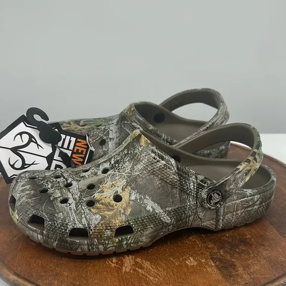 Crocs Real Tree Shoes Mens 8 Wm 10 New Edge Camouflage Classic Clogs
