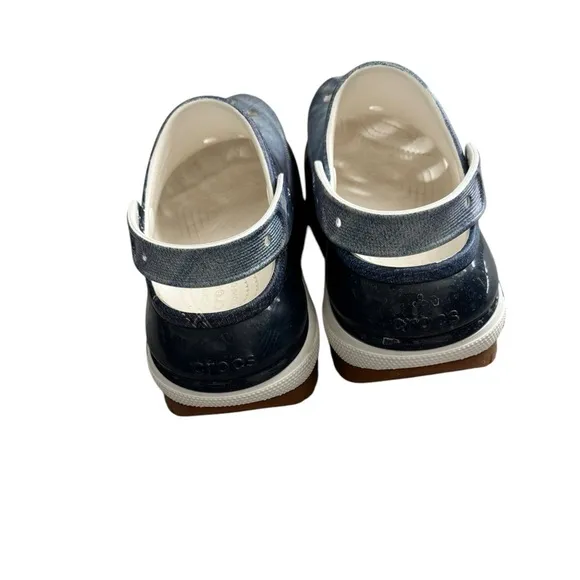 Crocs Women Classic Mega Crush Clog - Blue and Brown- Size 8