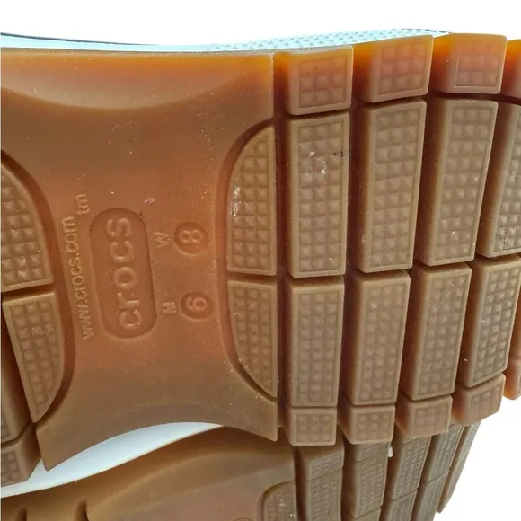 Crocs Women Classic Mega Crush Clog - Blue and Brown- Size 8