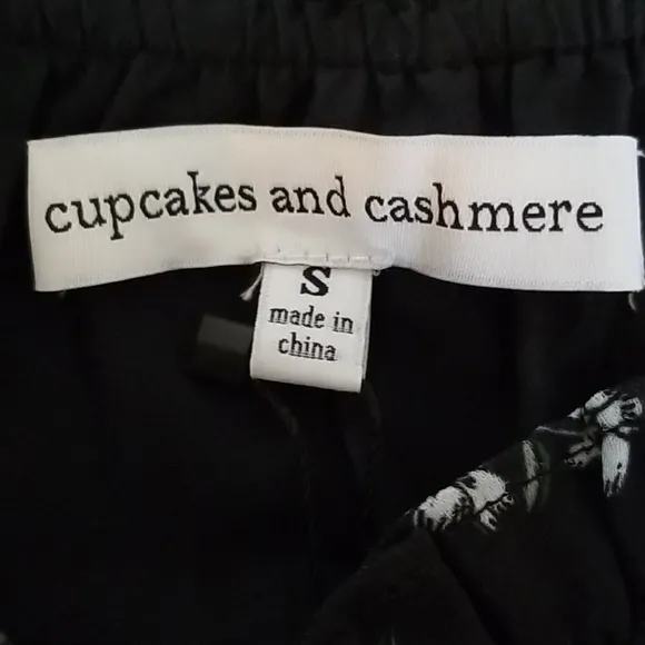 Cupcakes &amp; Cashmere Elsie Black Floral Print Dress S