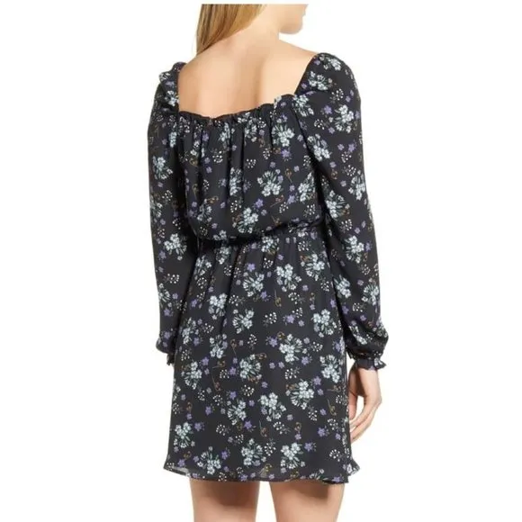 Cupcakes &amp; Cashmere Elsie Black Floral Print Dress S