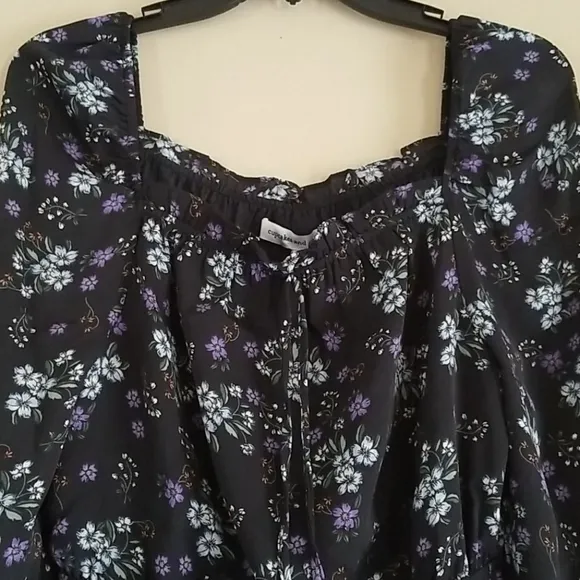 Cupcakes &amp; Cashmere Elsie Black Floral Print Dress S
