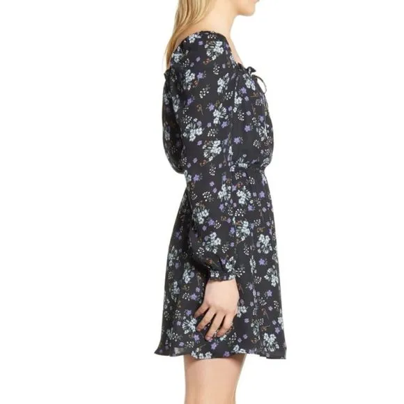 Cupcakes &amp; Cashmere Elsie Black Floral Print Dress S