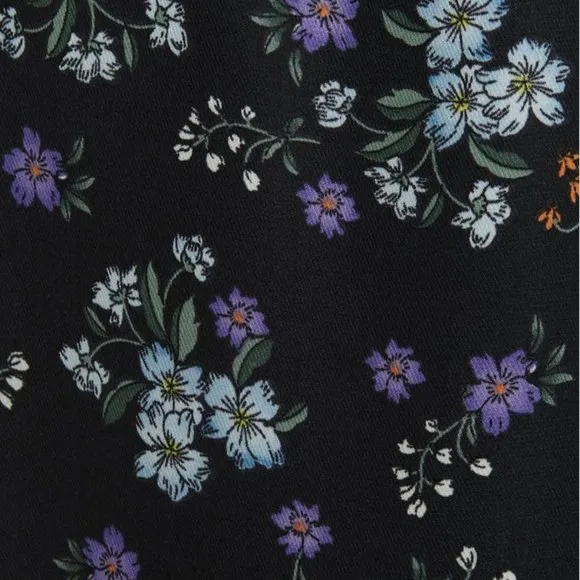 Cupcakes &amp; Cashmere Elsie Black Floral Print Dress S