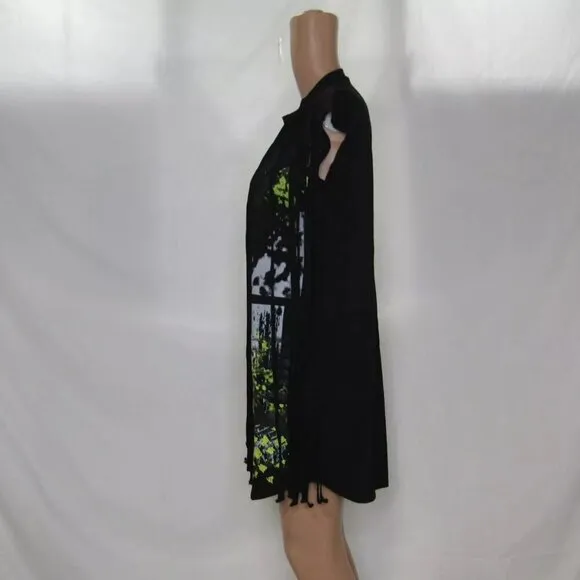 Dai Moda Women's Unity Fringe Mini Dress Black Size M