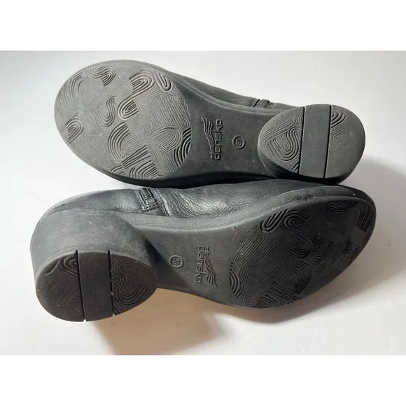 Dansko Black Leather Ankle Boots