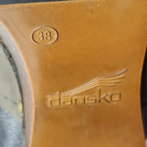Dansko Delle Suede Retro Slingback Heel Platform Olive Clog Women's Size 7.5-8