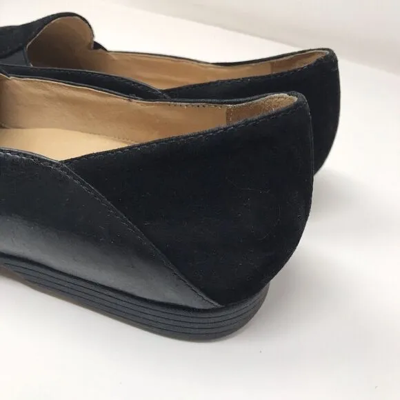 Dansko Lace Women's Slip-On Shoes Black Glazed Kid Leather Flats Size 39 8.5 9