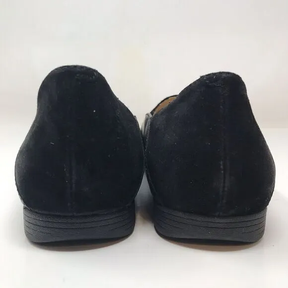 Dansko Lace Women's Slip-On Shoes Black Glazed Kid Leather Flats Size 39 8.5 9