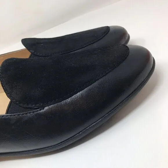 Dansko Lace Women's Slip-On Shoes Black Glazed Kid Leather Flats Size 39 8.5 9