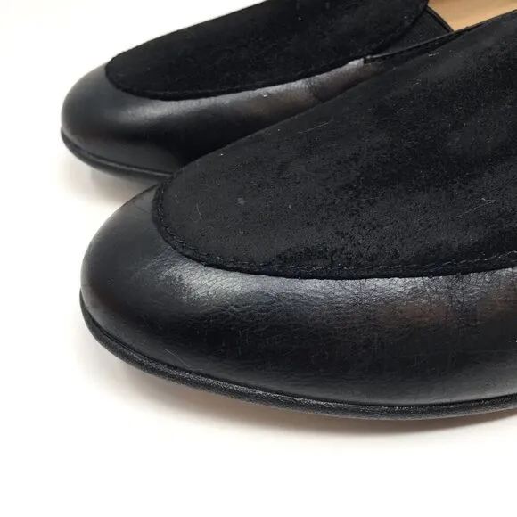 Dansko Lace Women's Slip-On Shoes Black Glazed Kid Leather Flats Size 39 8.5 9
