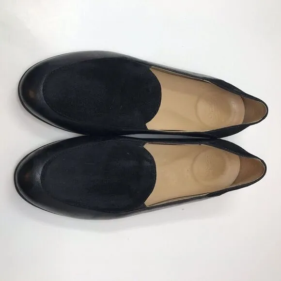 Dansko Lace Women's Slip-On Shoes Black Glazed Kid Leather Flats Size 39 8.5 9