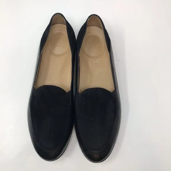 Dansko Lace Women's Slip-On Shoes Black Glazed Kid Leather Flats Size 39 8.5 9