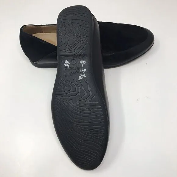 Dansko Lace Women's Slip-On Shoes Black Glazed Kid Leather Flats Size 39 8.5 9