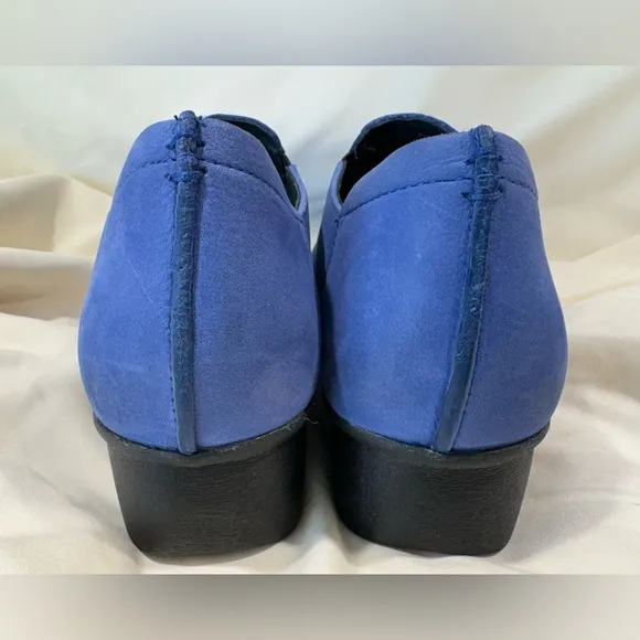 Dansko Leather Heeled Blue Clog Size 39/8