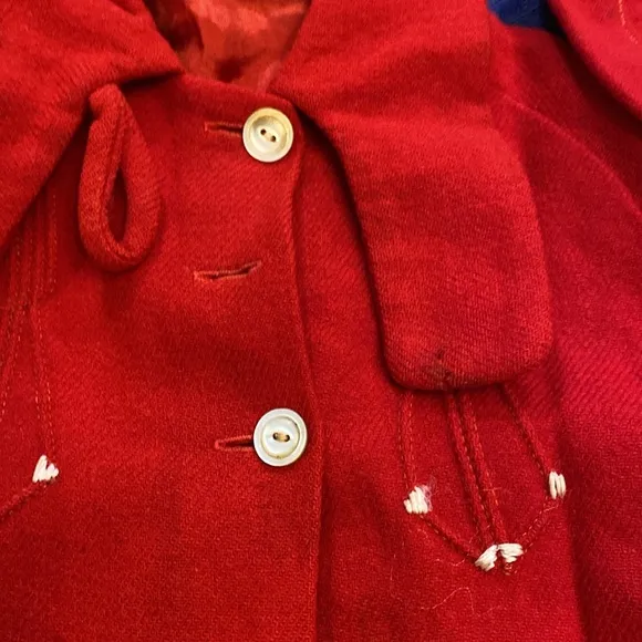 Darling Red Vintage Coat with Hat and Shoes