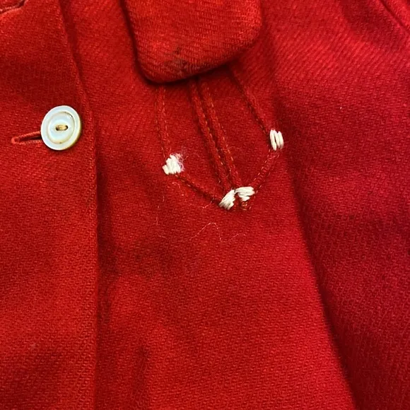 Darling Red Vintage Coat with Hat and Shoes