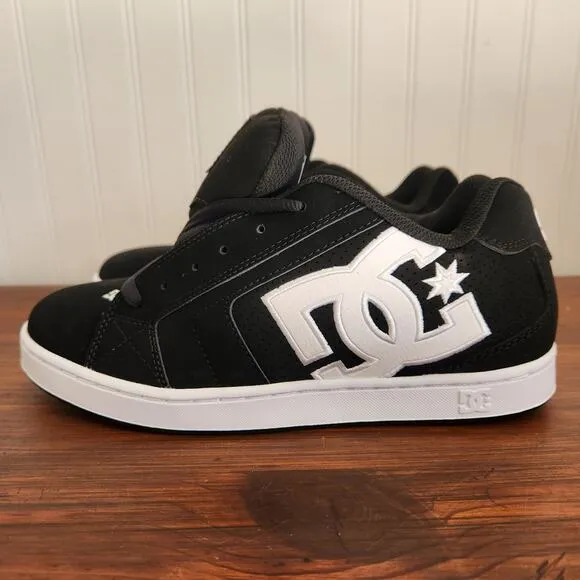 DC Men's Size 8.5 Black/White DC Net M 302361-BLW Skateboarding Shoes New