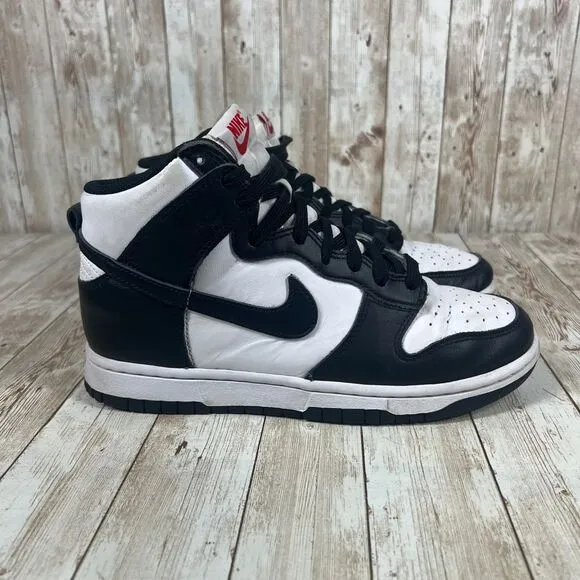 DD1869-103 Nike Dunk High Panda Black White University Red Womens‎ 8