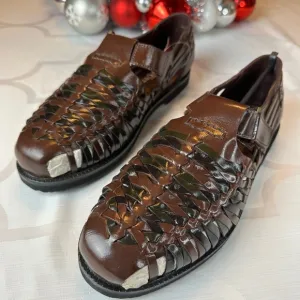 Deer Stags Men's Leather Bamboo2 Sandal Size 9 M Brown huarache New in Box