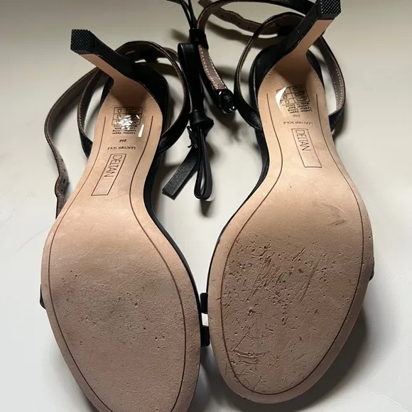 Deltan, the Miranda Leather Ankle Bow Dress Sandals size 8