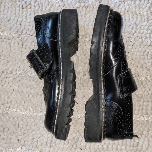 Demonia black leather vintage MaryJane shoes 7.5