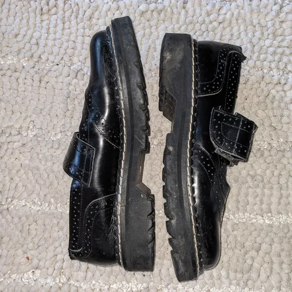 Demonia black leather vintage MaryJane shoes 7.5