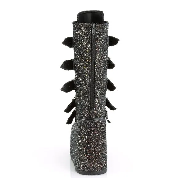Demonia Swing-230G Black Glitter Boot