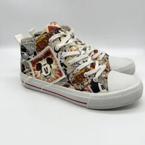 DESIGUAL Beta Mickey High-top Trainers Destressed Frayed Women's 7.5