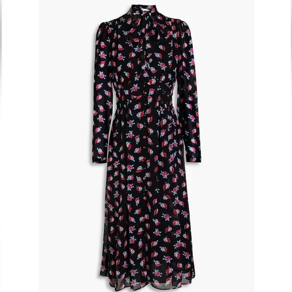 DIANE VON FURSTENBERG🔥 Erica floral-print crepe de chine midi dress