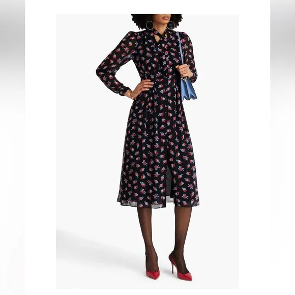 DIANE VON FURSTENBERG🔥 Erica floral-print crepe de chine midi dress