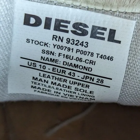 DIESEL DIAMOND - MEN'S Tango Red White Size 10 Style : Y00791 P1283-T4046