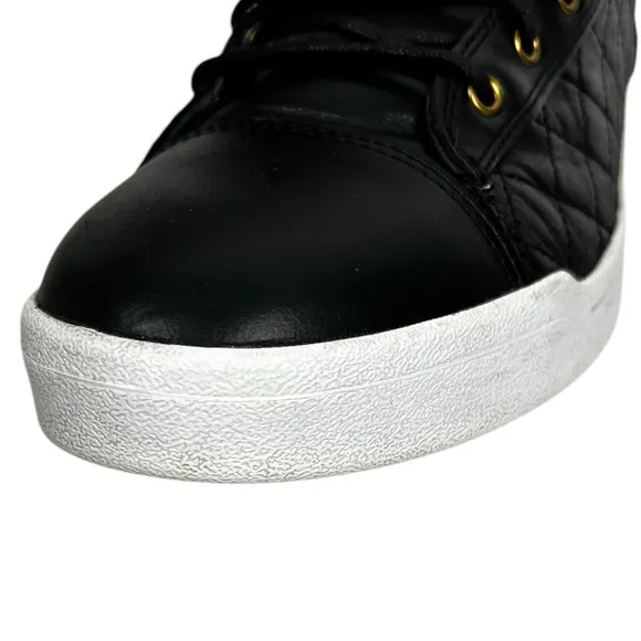 Diesel Mens Diamond Leather High Top Sneakers Shoes Sz US 9.5 EU 42.5 Black Gold
