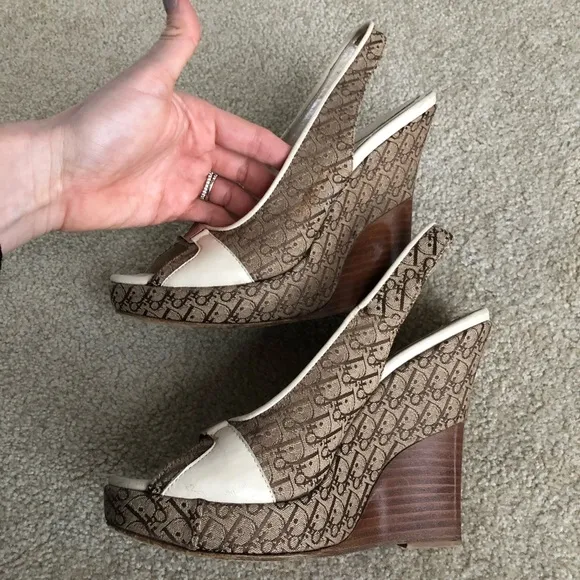 Dior Monogram Wedges