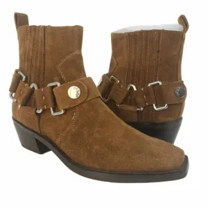 DKNY Boots Women's 6.5 M Mina Suede Almond Toe Ankle Fashion Brown
