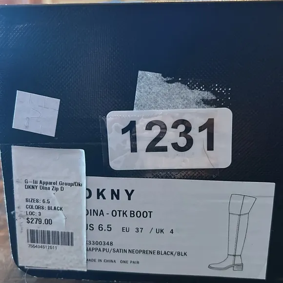DKNY Dina Over-the- Knee Zip Dress Boots Size 6.5