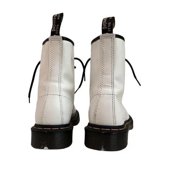 Doc Dr Martens Women 7 White Combat Boots Air Wair 11821