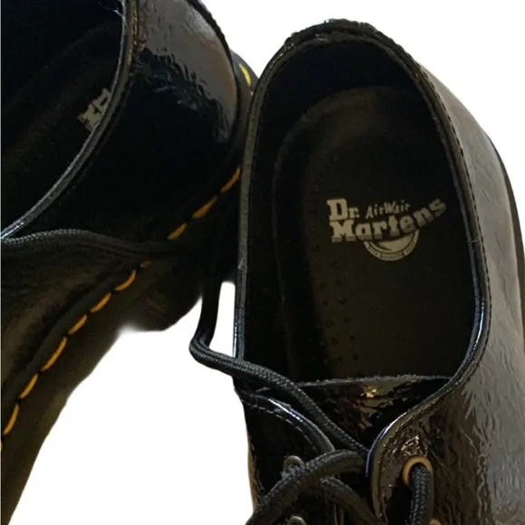 Doc Martens Ska Punk Glossy Black Oxford Shoes Sneakers Boots Booties Dress Work