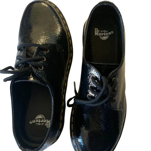 Doc Martens Ska Punk Glossy Black Oxford Shoes Sneakers Boots Booties Dress Work