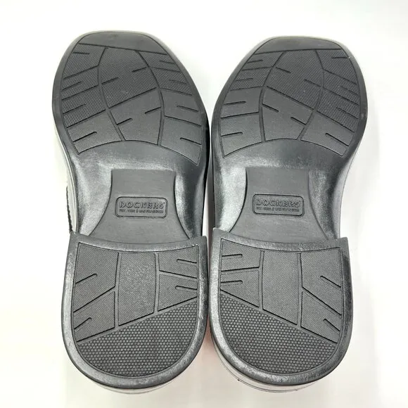 Dockers Mens Size 9.5 Black Faux Vegan Leather Slip On Loafers Dress Shoes