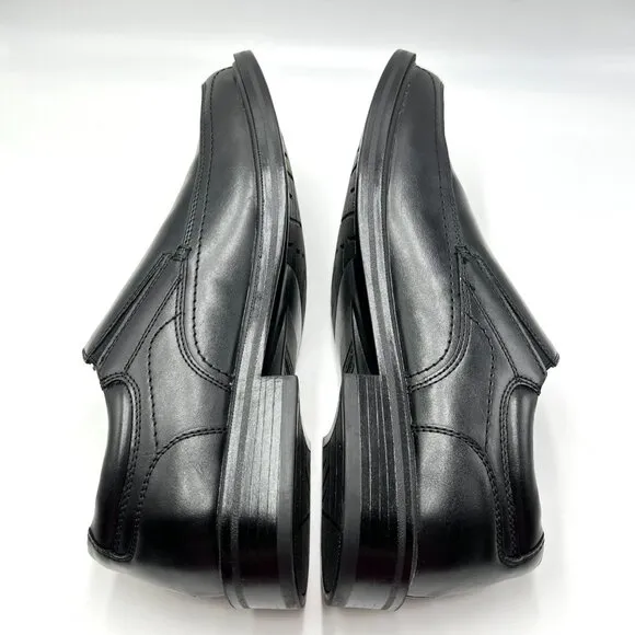 Dockers Mens Size 9.5 Black Faux Vegan Leather Slip On Loafers Dress Shoes