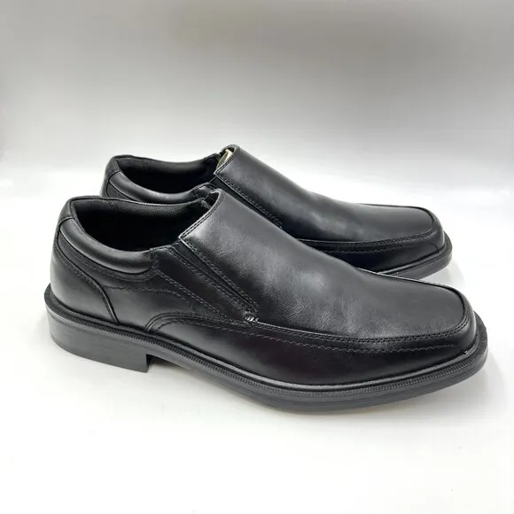 Dockers Mens Size 9.5 Black Faux Vegan Leather Slip On Loafers Dress Shoes