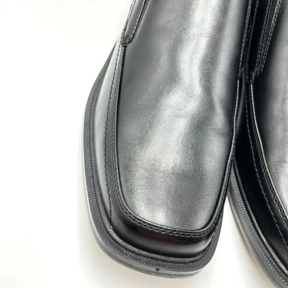 Dockers Mens Size 9.5 Black Faux Vegan Leather Slip On Loafers Dress Shoes