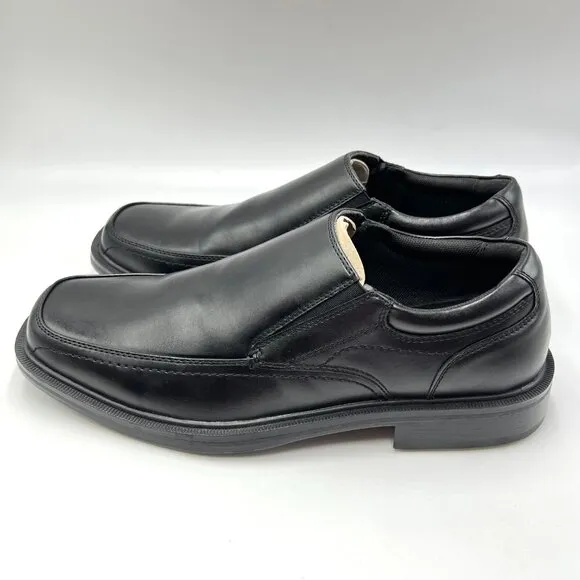 Dockers Mens Size 9.5 Black Faux Vegan Leather Slip On Loafers Dress Shoes