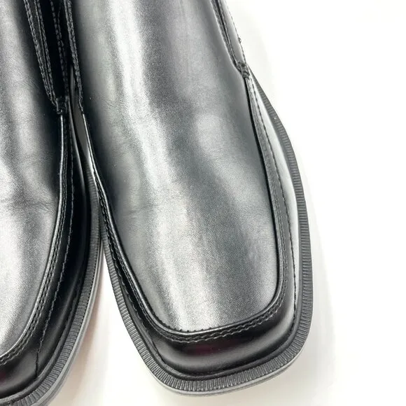 Dockers Mens Size 9.5 Black Faux Vegan Leather Slip On Loafers Dress Shoes