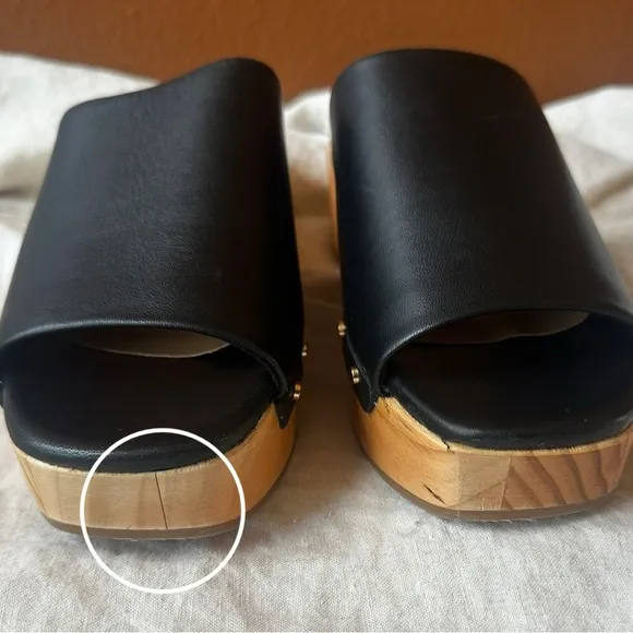 Dolce Vita Black “Dorado” Leather Clogs Size 8 New!