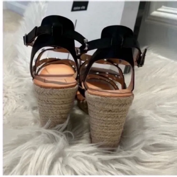 Dolce Vita Black Wedge Sandals Size 7.5